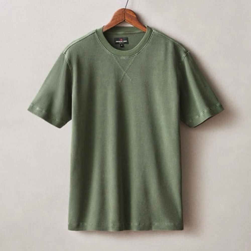 NWOT American Giant Men's Thermal Raglan Sleeve Tee In Fern Green Size Large